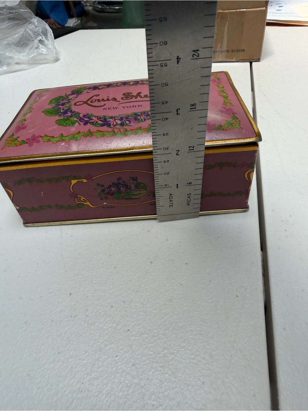 Louis Sherry Pink Floral Tin Candy Box